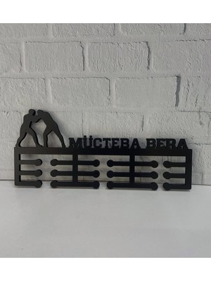 Güreş Sporcu Kişiye Özel Madalya Askısı – 10 mm Mdf Ahşap – Dekoratif Askılık