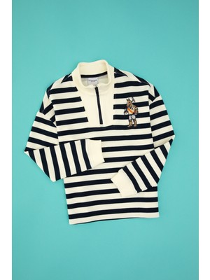 U.S. Polo Assn. Erkek Çocuk Lacivert Yarm Fermuarlı Süprem Sweatshirt 50316707-VR033