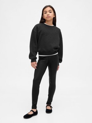 Gap Kız Çocuk Siyah Shine Leggings Tayt