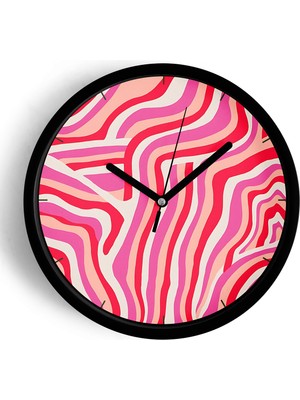 JHAAR Soyut Tasarım Modern Duvar Saati - 25CM - Önü Camlı Siyah Kasa - Sessiz Mekanizma