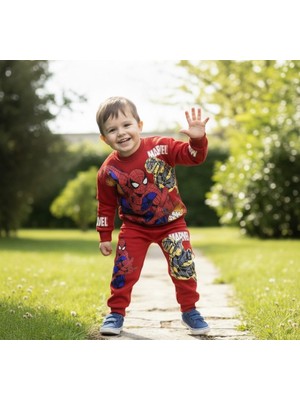 Cevahir Tekstil Marvel Örümcek Adam Erkek Çocuk Alt Üst Takım 3 iplik