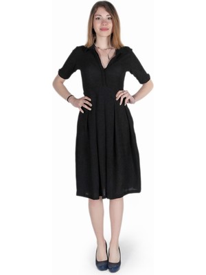 Keten Günlük Yazlık Ofis Kadın Elbisesi