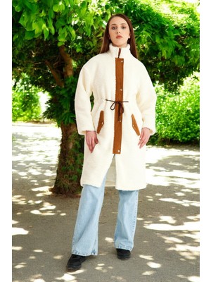 Kışlık Fermuarlı Şık Peluş Ceket