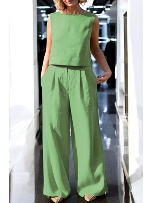 Kolsuz Yazlık Alt Üst Keten Takım