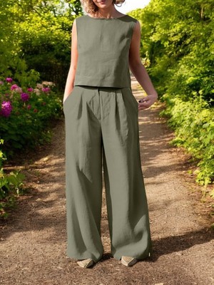 Alt Üst Kolsuz Ikili Keten Takım