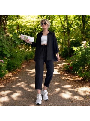 Yazlık Alt Üst Rahat Keten Takım