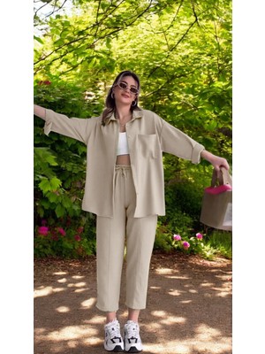 Yazlık Rahat Keten Alt Üst Takım