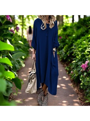 Yazlık Cepli Salaş Keten Elbise