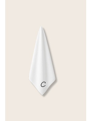 LIWOGY C Harfli Nakışlı Tekli El & Yüz & Saç Havlusu / Hediyelik & Çeyizlik Havlu