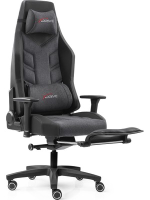 Xdrive Fırtına Profesyonel Oyuncu Koltuğu Ayak Uzatmalı Kumaş Gri/siyah