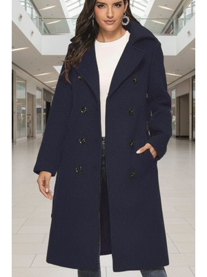 Aksesuar Detaylı Kaşe Kaban Kemerli