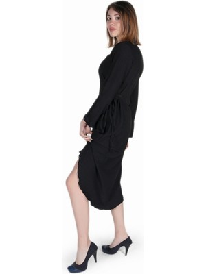 Günlük Salaş Büzgü Detaylı Yazlık Uzun Kadın Elbise