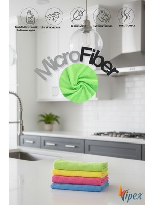 Vipex 4 Adet 40X40 Ultra Emiciliğe Sahip 160 Gsm Mikrofiber Bez