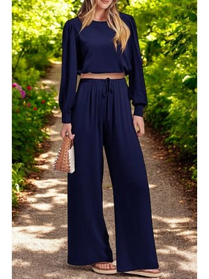 Yazlık Balon Kol Rahat Keten Takım