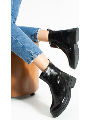 Duxal Shoes Zoya Kadın Fermuarlı Kalın Taban Kışlık Bot