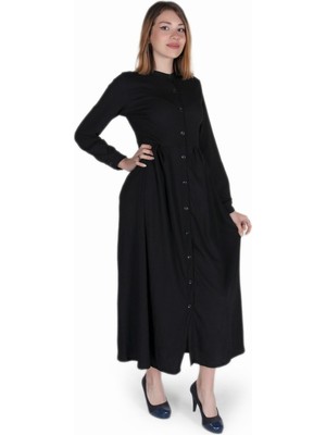 Keten Günlük Yazlık Tam Boy Tesettür Kadın Elbise