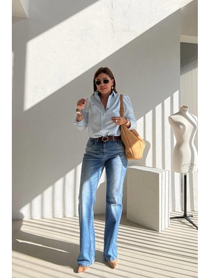 Et Mavi Kahve Kemerli Jean