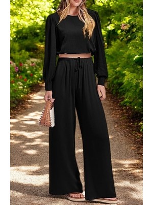 Yazlık Balon Kol Alt Üst Keten Takım