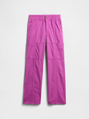 Gap Kız Çocuk Pembe Twill Loose Kargo Pantolon