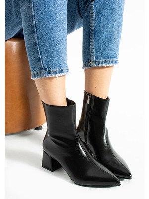 Duxal Shoes Blyana Sivri Burun Kalın Topuklu  Kadın Bot