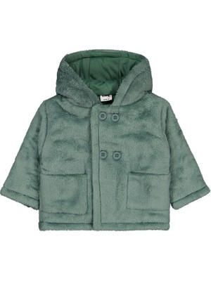 Civil Baby Haki Renk Cepli Peluş Mont Kız Çocuk 6-18 Ay Uzun Kol Oversize Model