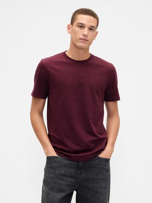 Gap Erkek Bordo Everyday Soft Gap Mini Logo T-Shirt