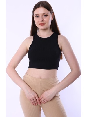 Rooted Geniş Çizgili Kolsuz Kaşkorse Bluz