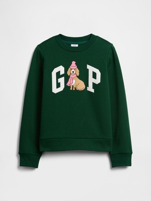 Gap Kız Çocuk Yeşil Gap Grafik Sweatshirt