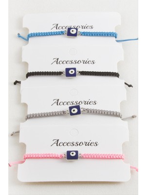 Bijuteri Net Kare Nazar Makrome Örgülü Bileklik