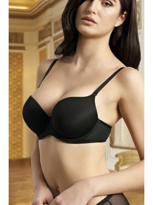 Nurteks Çift Destekli 2 Beden Büyüten Sütyen 1490 Siyah