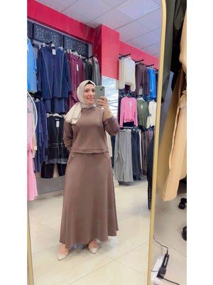 Laviva Fashion Omuzda Düğme Detaylı Etekli Takım