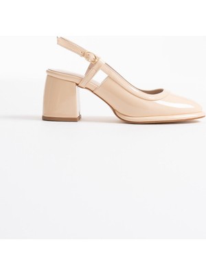 Taila Açık Sarı Rugan Kadın Topuklu Ayakkabı