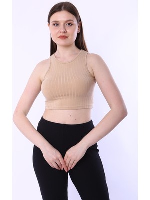 Rooted Geniş Çizgili Kolsuz Kaşkorse Bluz