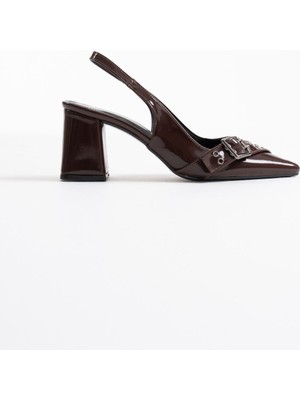 Keira Acı Kahve Rugan Kadın Topuklu Ayakkabı