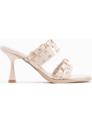 Merlin Topuklu Kadın Bej Terlik