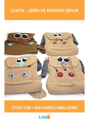 Letsii Şirin Modern Dayanıklı Kadın Çantası 27X27 cm