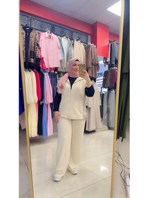 Laviva Fashion Kısa Kollu Yanları Parça Detaylı Fermuarlı Ikili Takım