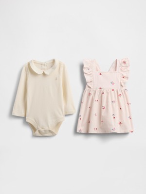 Gap Bebek Açık Pembe Corduroy Tulum Outfit Set