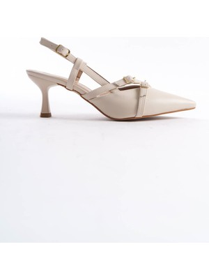 Perla Kadın Bej Topuklu Ayakkabı