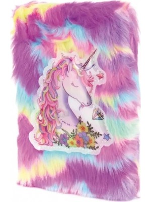 Ronanna Buğz Çiçekli Unicorn Tasarımlı Peluş Hatıra Defteri