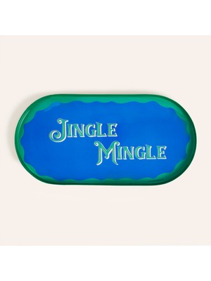 Zsa Zsa Zsu Nanpur Demir Dekoratif Tepsi 35.5x18x2.54 Cm Mavi