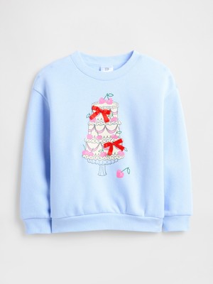 Gap Kız Bebek Açık Mavi Grafik Baskılı Sweatshirt
