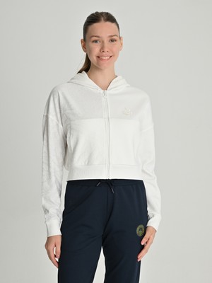 Fenerium Kadın Ekru Renk Trend Palamut Pattern Sweat Rahat Kullanım İçin Özel Tasarım