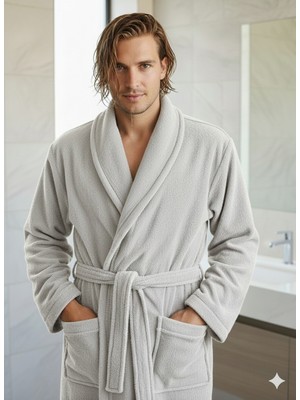 Bukle Bornoz, Şal Yaka Bornoz ,%100 Pamuklu , Unisex Bornoz , Sauna Otel Spa Bornozu