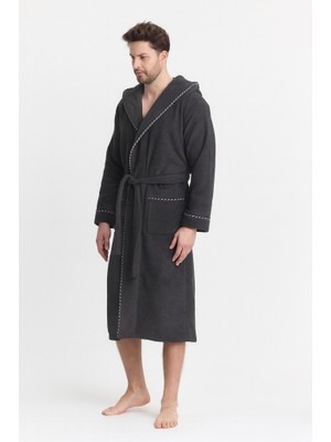 Mulberry Triga Erkek Bornoz %100 Pamuk Kapüşonlu