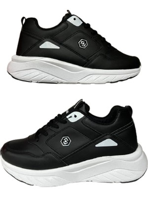 Queen Step 2105 Unisex Spor Ayakkabı Siyah-Beyaz