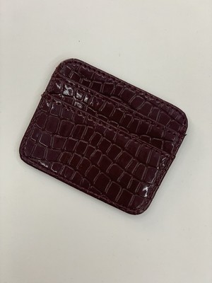 Purpleart Kadın Mini Kartlık 5 Bölmeli Suni Deri Bordo 8X10CM Basic Koleksiyon Tasarımı