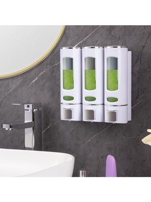 Dln Shop Sıvı Sabunluk Plastik 400 ml Duş Jeli Sabun Oteller, Hastaneler Banyo, Mutfak 3 Adet D-052