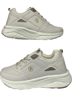 Queen Step 2105 Unisex Spor Ayakkabı Bej