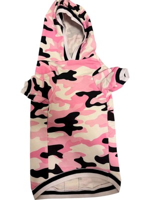 Novablaf Pembe Kamuflaj Desenli Kapüşonlu Köpek Kıyafeti – Şık, Rahat ve Koruyucu!